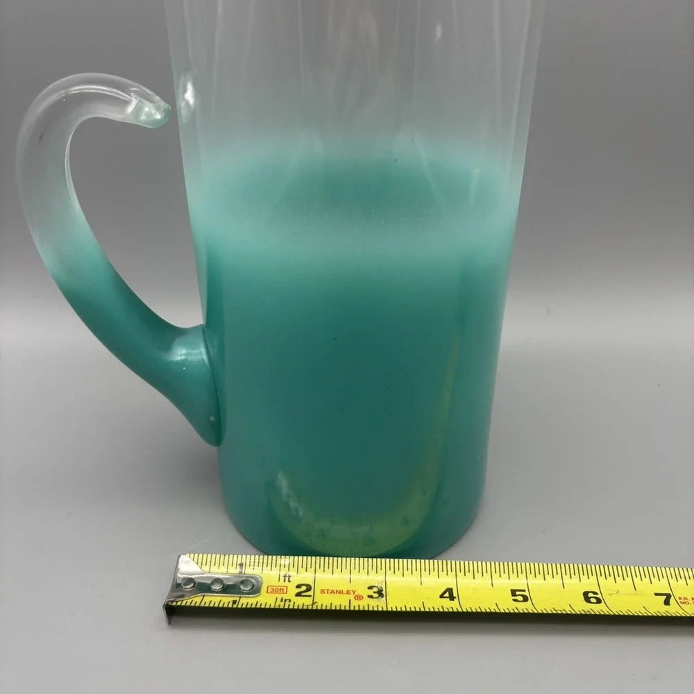 Vintage Blendo Turquoise Frosted Glass 11.5